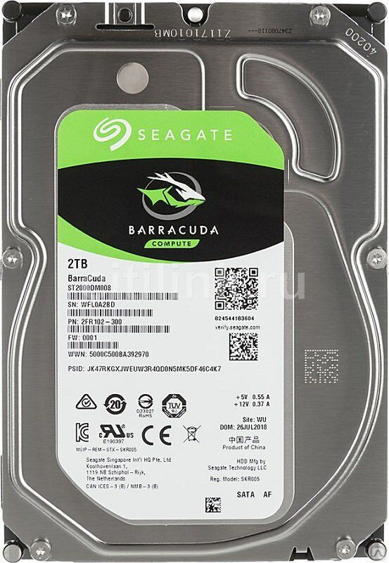 HDD 2000 GB (2 TB) SATA-III Barracuda (ST2000DM008), жесткий диск (HDD) для видеонаблюдения