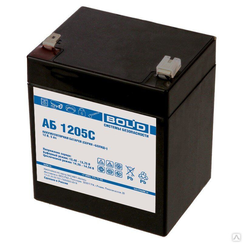 АБ 1205С, аккумулятор стационарный свинцово-кислотный с регулирующим клапаном