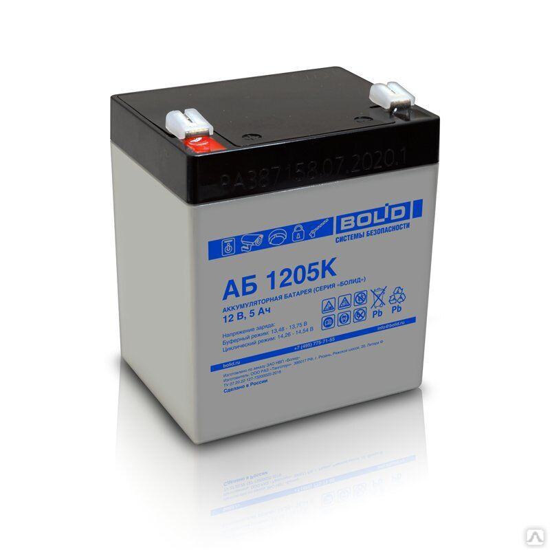 АБ 1205К, аккумулятор стационарный свинцово-кислотный с регулирующим клапаном