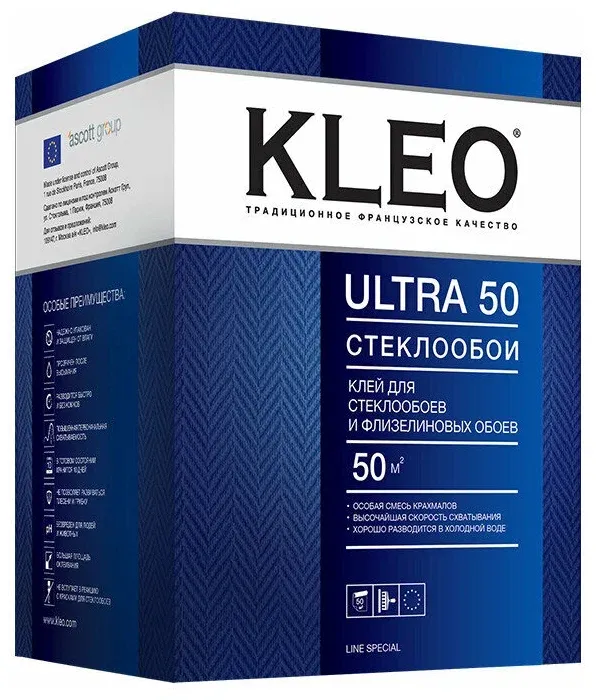 KLEO ULTRA 50, Клей для стеклообоев и флизелиновых обоев