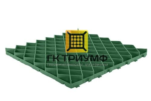 Решетка газонная Gidrolica Eco Pro РГ-60.60.4 - пластиковая зеленая