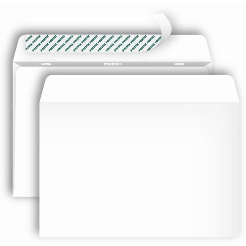 Конверт Postfix Bong С5 80 г/кв.м белый стрип с внутренней запечаткой (1000 штук в упаковке)