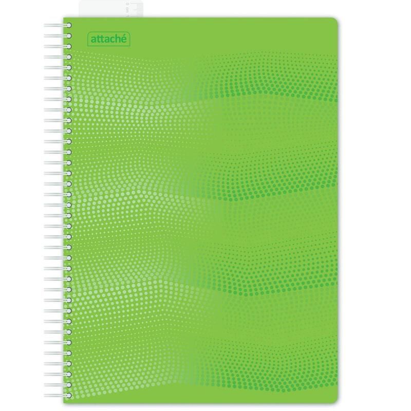Бизнес-тетрадь Attache Waves А4 100 листов зеленая в клетку на спирали (220х298 мм)
