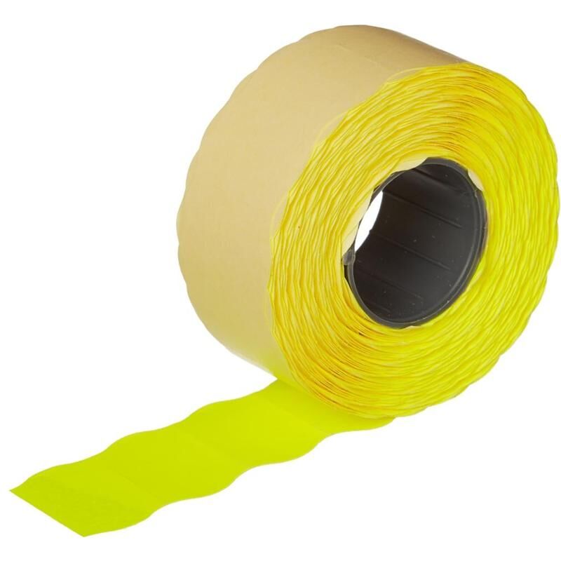Этикет-лента волна желтая 26х16 мм стандарт (10 рулонов по 1000 этикеток) NoName