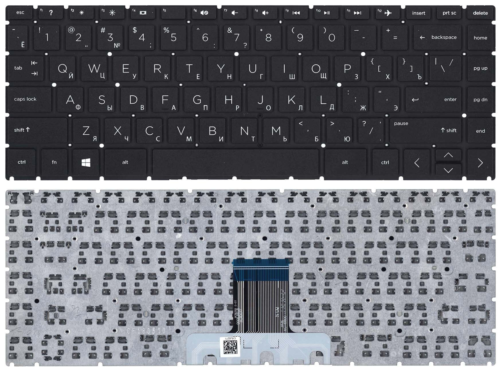 Клавиатура для HP 14-CD X360 черная p/n: SG-93280-XFA, 9Z.NEZSC.201