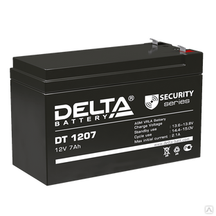 Аккумуляторная батарея 12-7 (12В, 7Ач) Delta DT 1207 