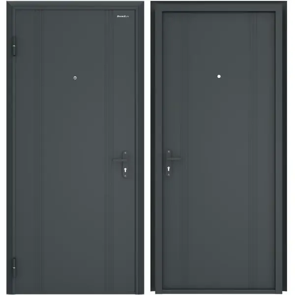 Дверь входная металлическая Эко 2050x880 мм. левая. цвет антрацит