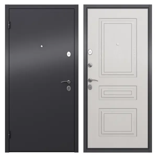 Дверь входная металлическая Берн 860 мм левая цвет мара беленый TOREX