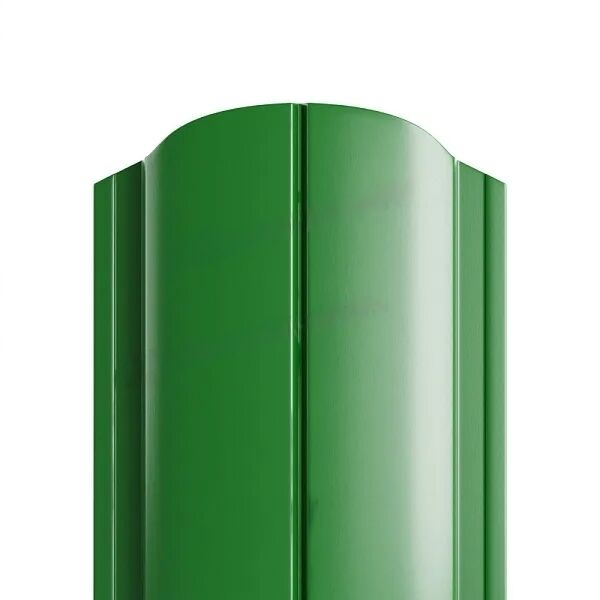 Металлический штакетник Эллипс 126 мм цвет RAL 6002 Зеленый лист