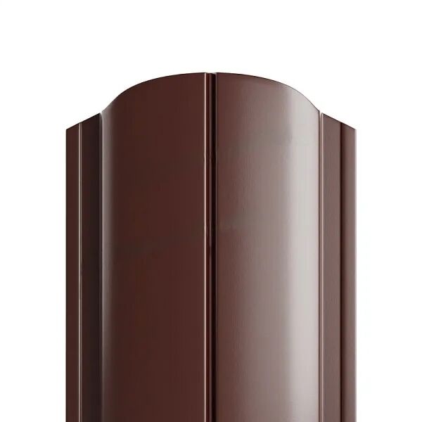 Металлический штакетник Эллипс 126 мм цвет RAL 8017 Шоколад