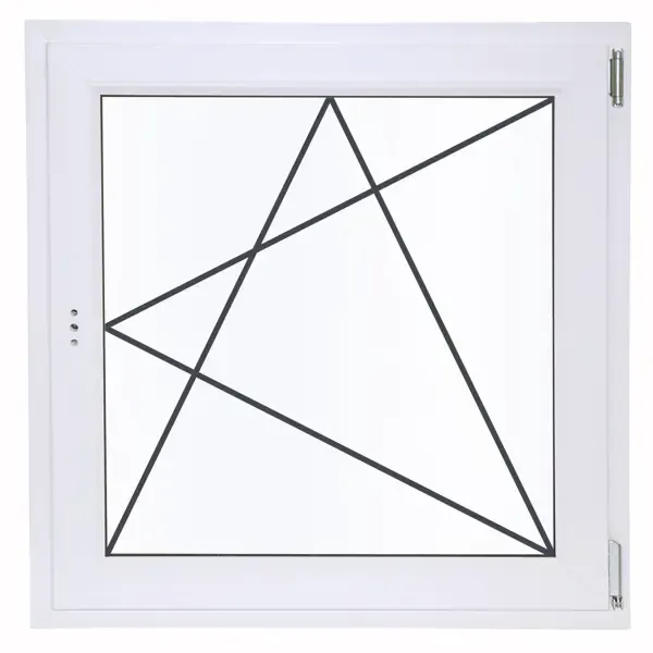 Окно пластиковое ПВХ VEKA одностворчатое 870x900 мм (ВxШ) правое поворотно-откидное двуxкамерный стеклопакет белый/белый