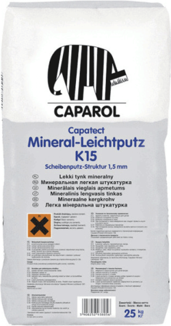 Декоративная штукатурка на минеральной основе CapatectMineral-Leichtputz K15 / 25кг (шт)