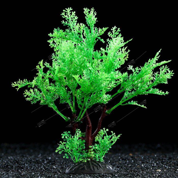 Растение искусственное аквариумное 15см зелёное №4 1 шт (2), Пижон Аква 7524016