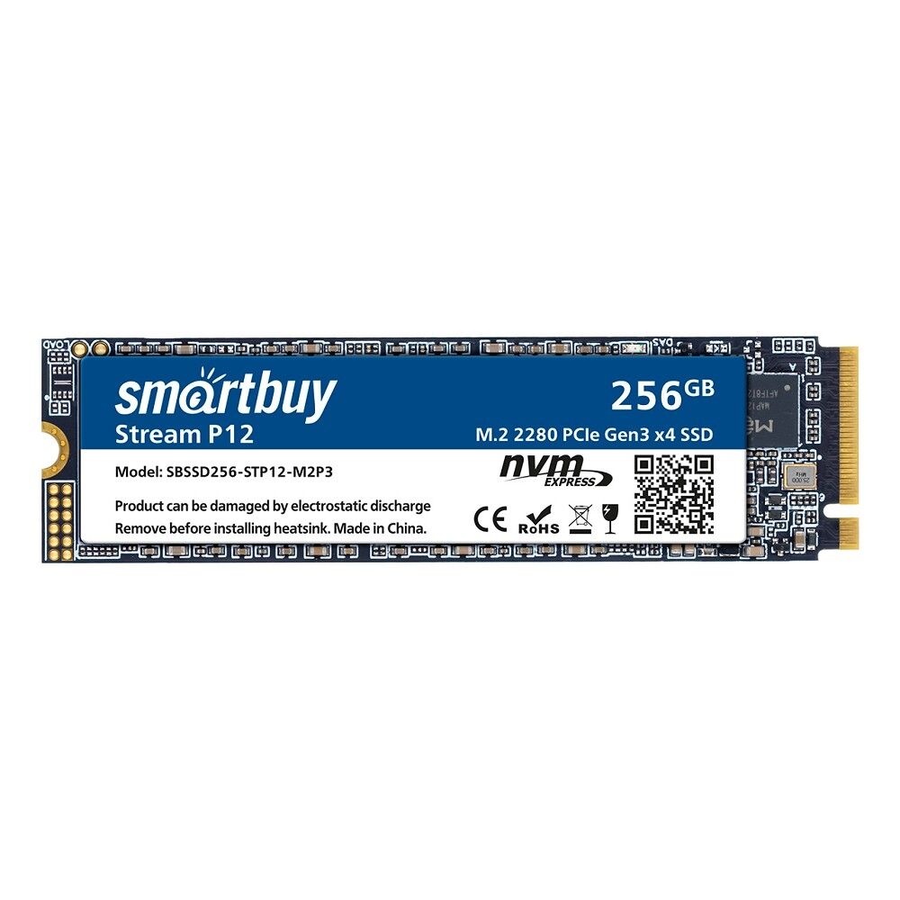 Smartbuy M.2 SSD 256Gb Stream P12 SBSSD256-STP12-M2P3 NVMe PCIe3 Smart buy