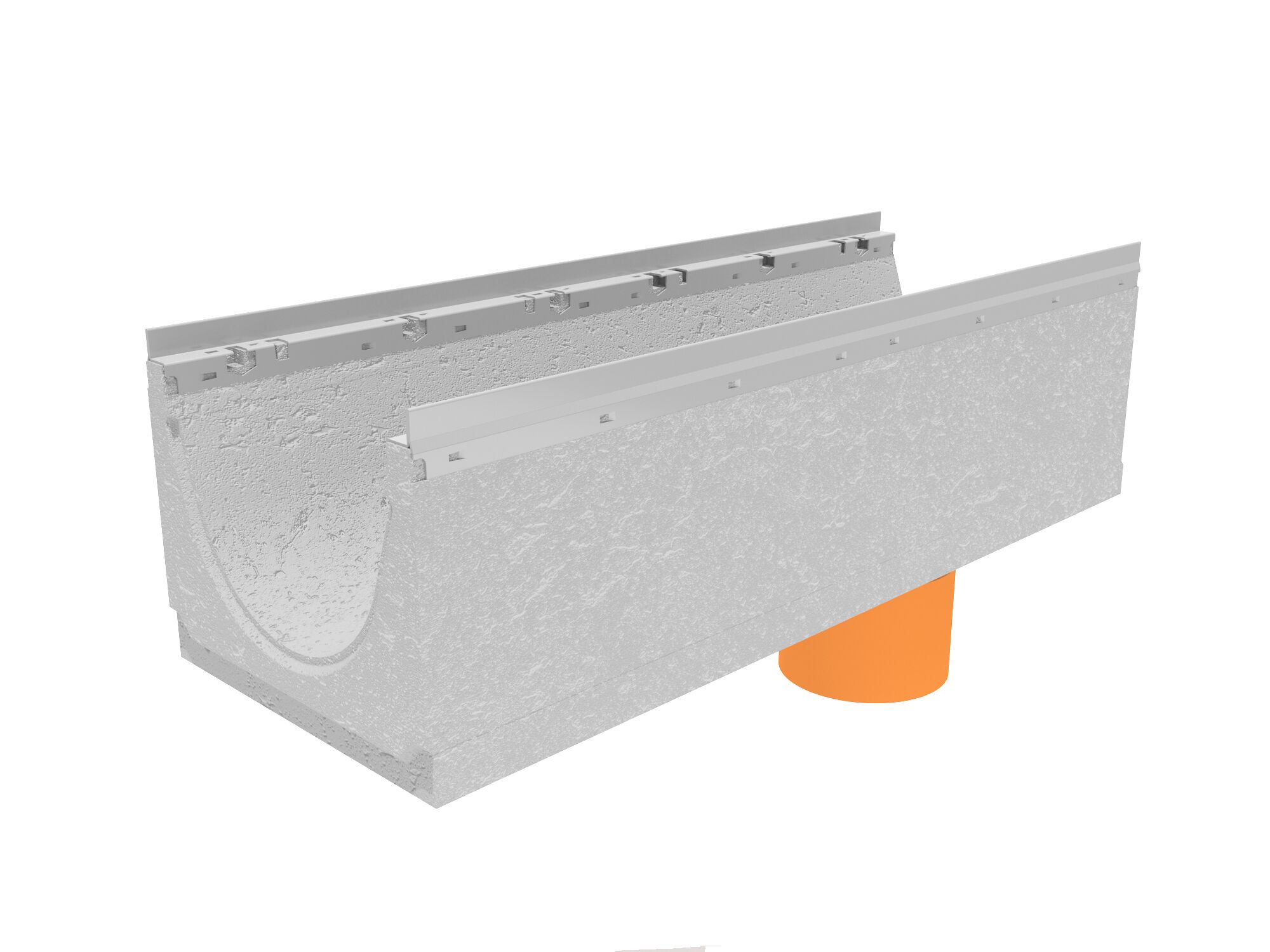 Лоток водоотводный бетонный коробчатый (СО-300мм), с оцинкованной насадкой КU 100.36,3(30).29,5(23) - BGU-Z, 0