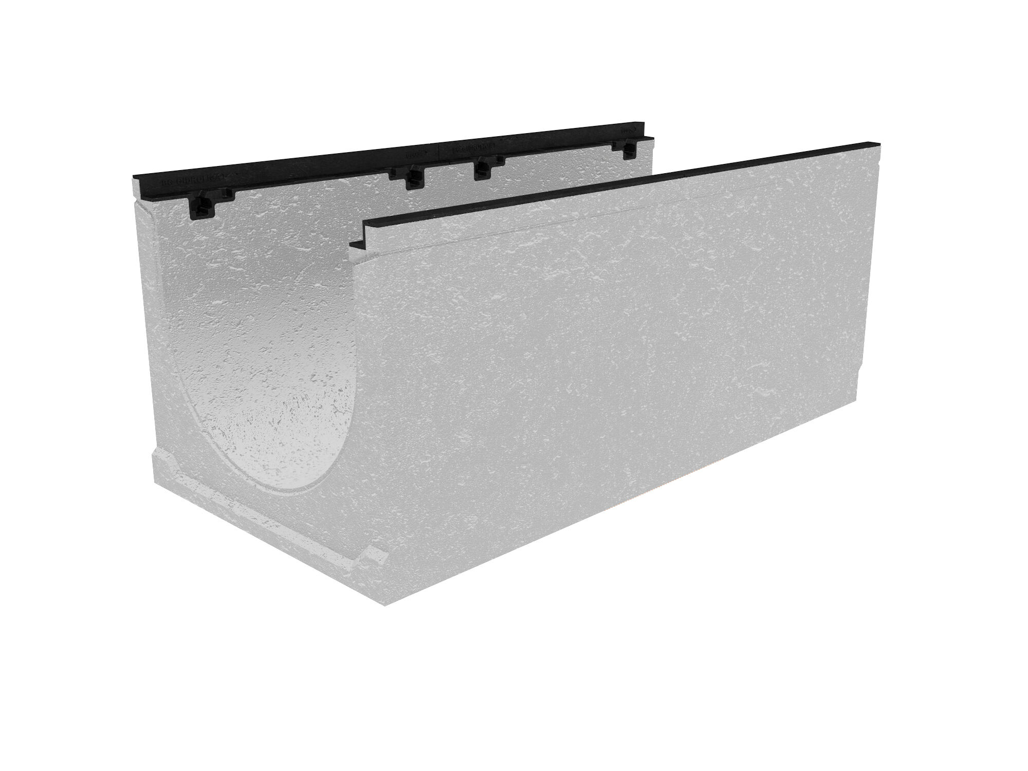 Лоток водоотводный бетонный коробчатый (СО-400мм), с чугунной насадкой КU 100.49,9 (40).32(35) - BGZ-S, -15-0