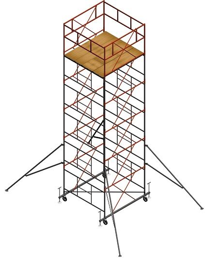 Вышка-тура строительная 1 баз.блок + 1 секция "ЯРУС-600" 1,5 м-2,7 м