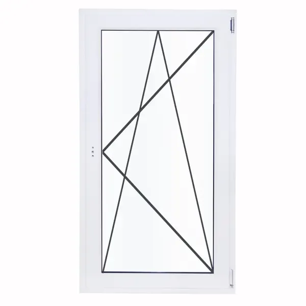 Окно пластиковое ПВХ Deceuninck одностворчатое 1440x870 мм (ВxШ) правое поворотно-откидное двуxкамерный стеклопакет белы