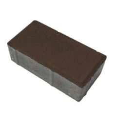 Тротуарная плитка 100х200х40 "Брусчатка" коричневая (верхний слой на сером цементе)