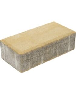 Тротуарная плитка 100х200х40 "Брусчатка" песочная (верхний слой на сером цементе)