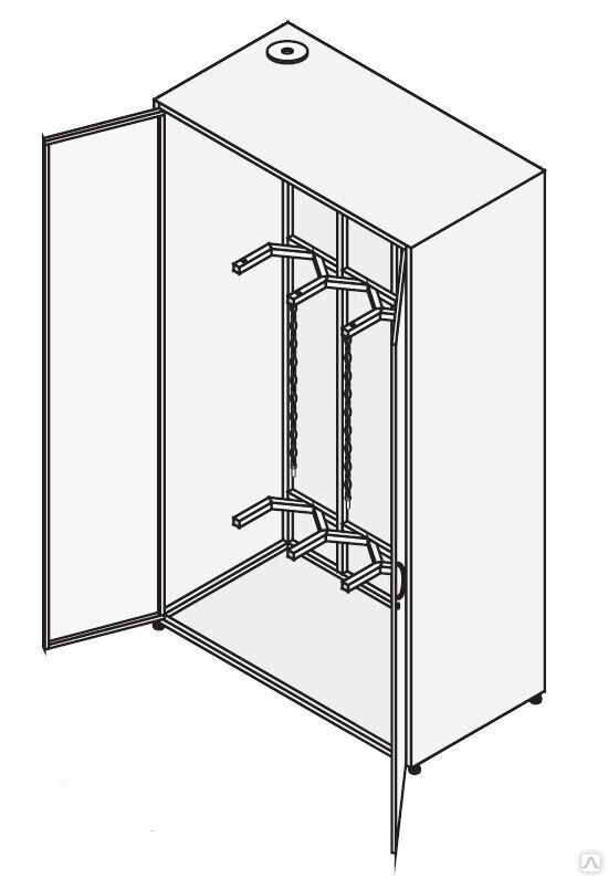 Металлический шкаф для кислородного баллона